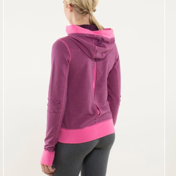 • Lululemon • Bliss Break Hoodie Striped Pink 6 8 - Picture 2 of 6